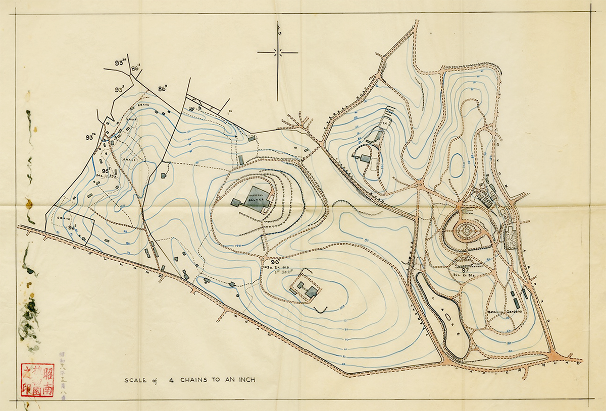 1943（昭和18）年の昭南植物園 園内図（青森県立郷土館所蔵）